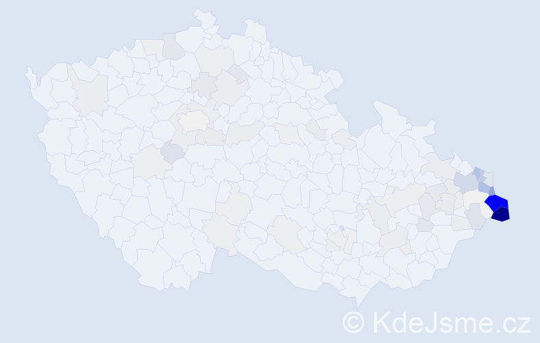 Příjmení: 'Pilchová', počet výskytů 313 v celé ČR