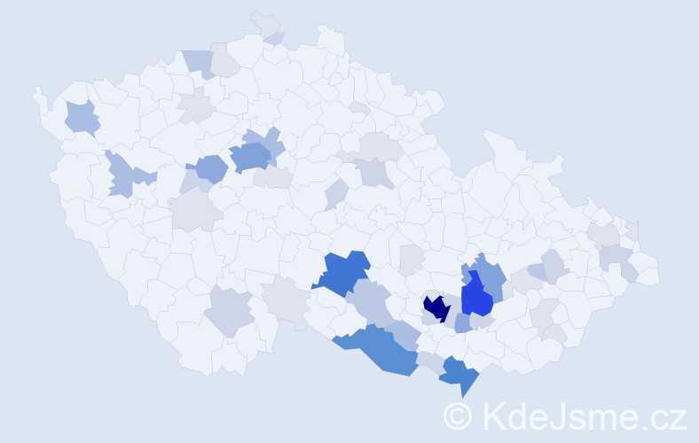 Příjmení: 'Obořilová', počet výskytů 171 v celé ČR