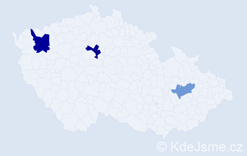 Příjmení: 'Loda', počet výskytů 5 v celé ČR