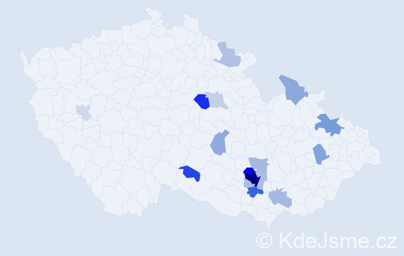 Příjmení: 'Trkanová', počet výskytů 46 v celé ČR
