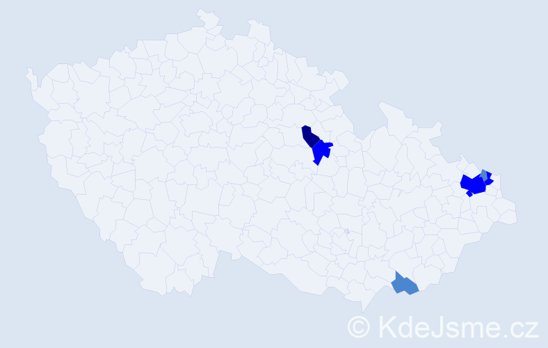 Příjmení: 'Klasovitá', počet výskytů 11 v celé ČR