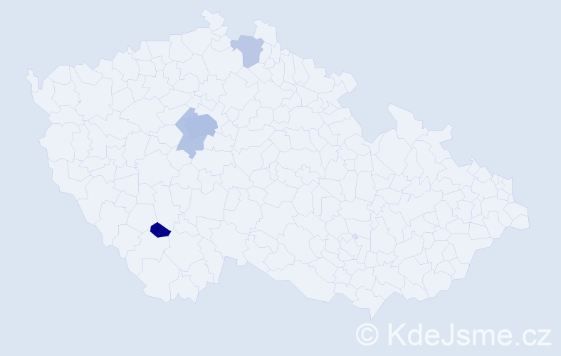 Příjmení: 'Ocmanová', počet výskytů 11 v celé ČR