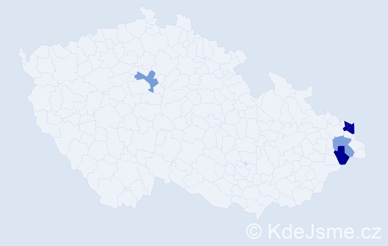 Příjmení: 'Mlkviková', počet výskytů 8 v celé ČR