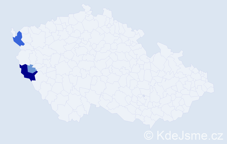 Příjmení: 'Tochorová', počet výskytů 15 v celé ČR