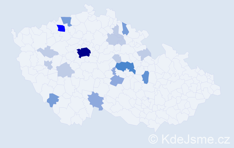 Příjmení: 'Friček', počet výskytů 49 v celé ČR