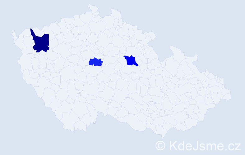 Příjmení: 'Jenčiková', počet výskytů 5 v celé ČR