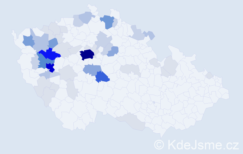 Příjmení: 'Půtová', počet výskytů 164 v celé ČR