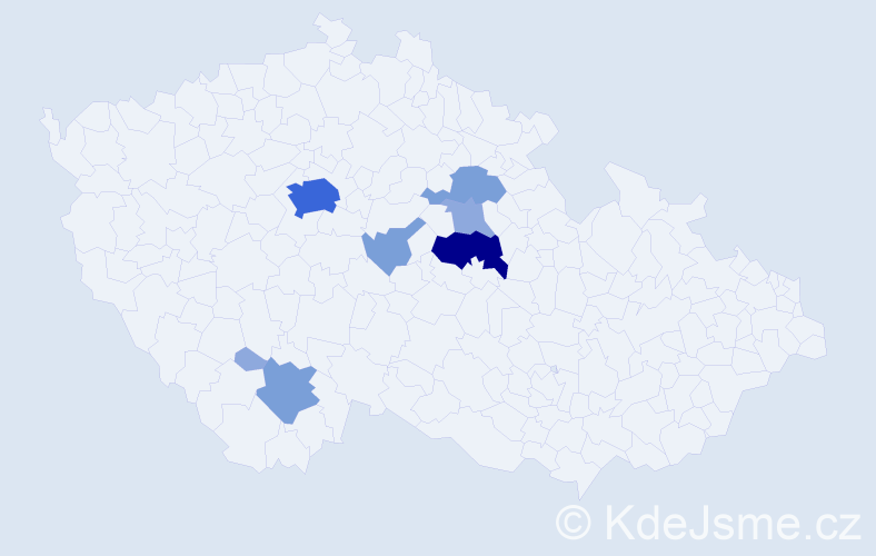 Příjmení: 'Mykytynets', počet výskytů 19 v celé ČR