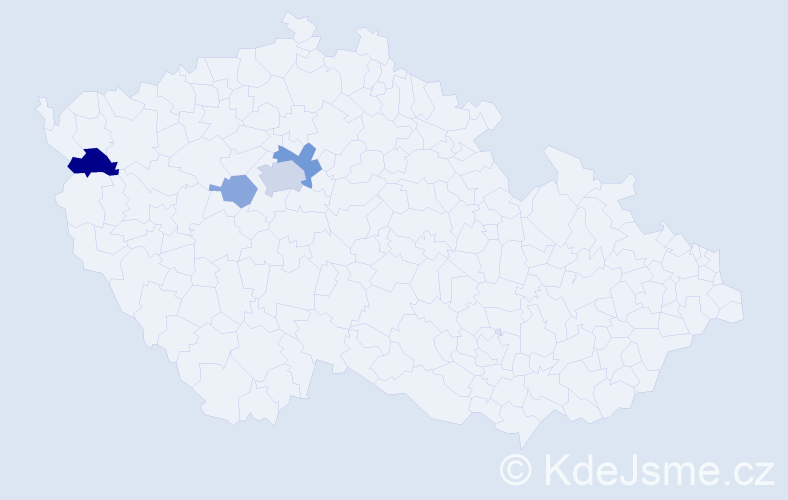 Příjmení: 'Kločurková', počet výskytů 9 v celé ČR