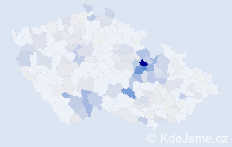 Příjmení: 'Pávek', počet výskytů 554 v celé ČR