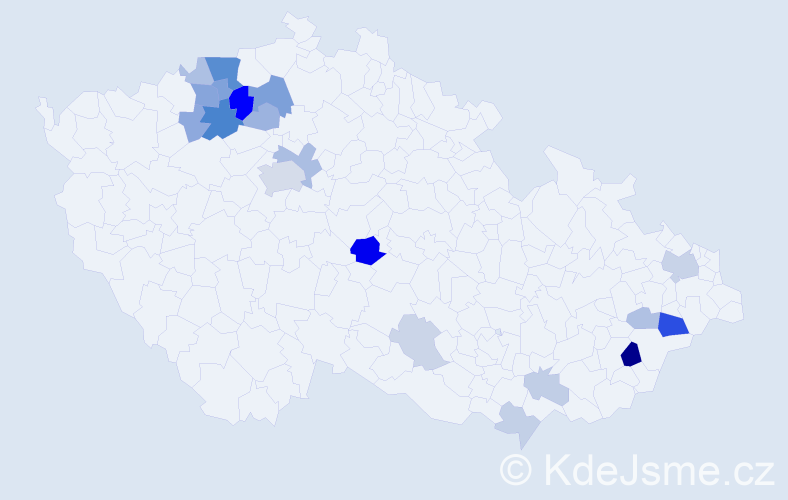 Příjmení: 'Rudl', počet výskytů 51 v celé ČR