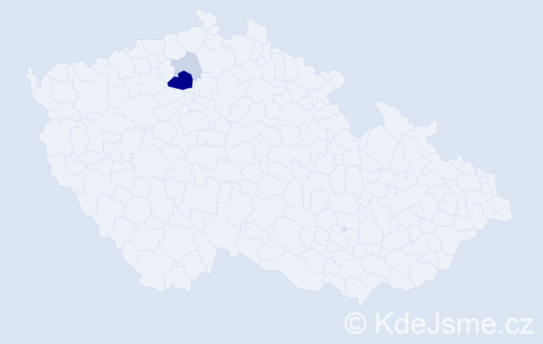 Příjmení: 'Kužiel', počet výskytů 8 v celé ČR