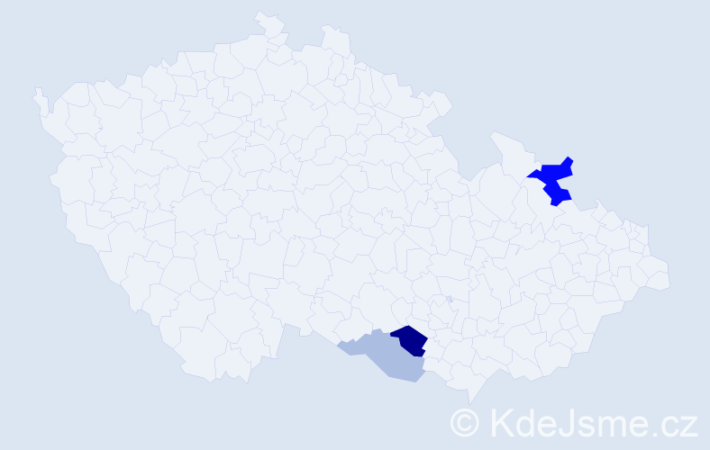 Příjmení: 'Hitlová', počet výskytů 6 v celé ČR