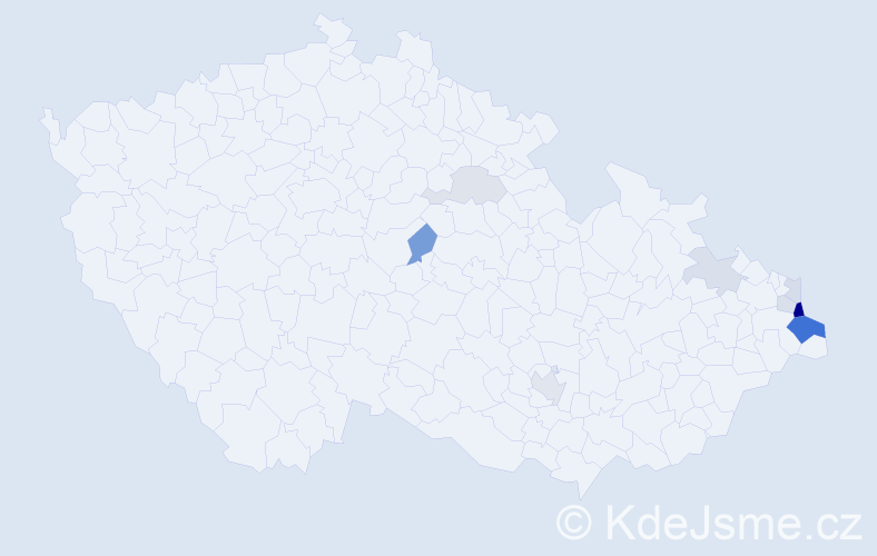 Příjmení: 'Fryda', počet výskytů 23 v celé ČR