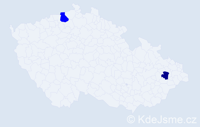 Příjmení: 'Kralj', počet výskytů 3 v celé ČR