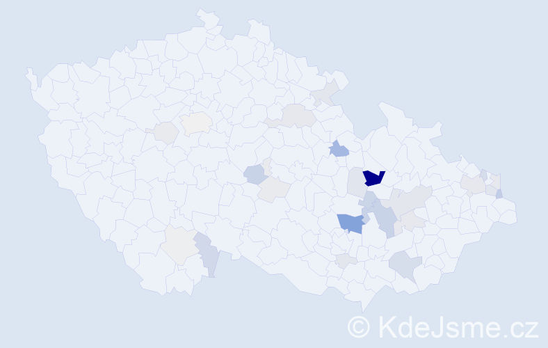 Příjmení: 'Čepa', počet výskytů 95 v celé ČR