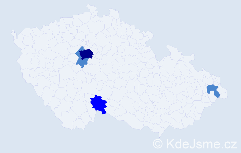 Příjmení: 'Nondek', počet výskytů 7 v celé ČR
