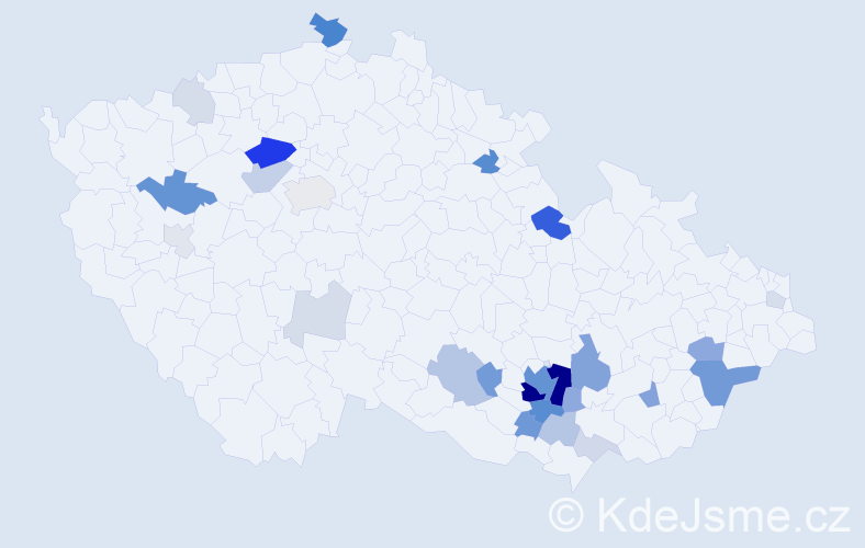 Příjmení: 'Rudolecký', počet výskytů 84 v celé ČR