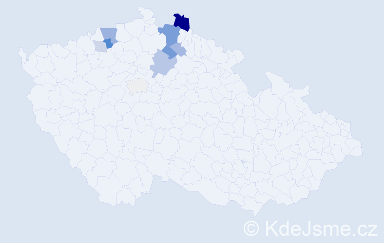 Příjmení: 'Michoňová', počet výskytů 22 v celé ČR
