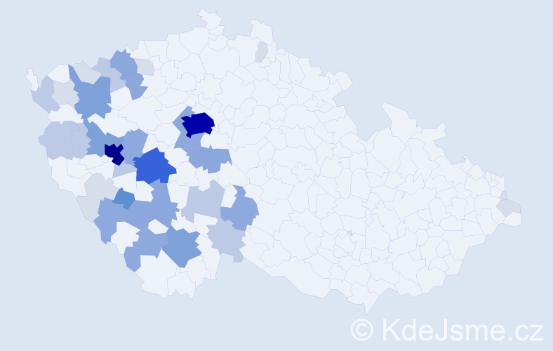 Příjmení: 'Metlička', počet výskytů 127 v celé ČR