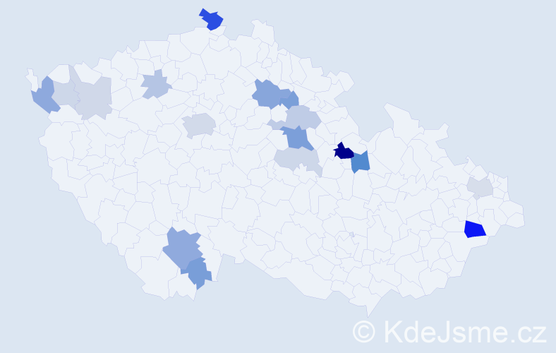 Příjmení: 'Kada', počet výskytů 47 v celé ČR