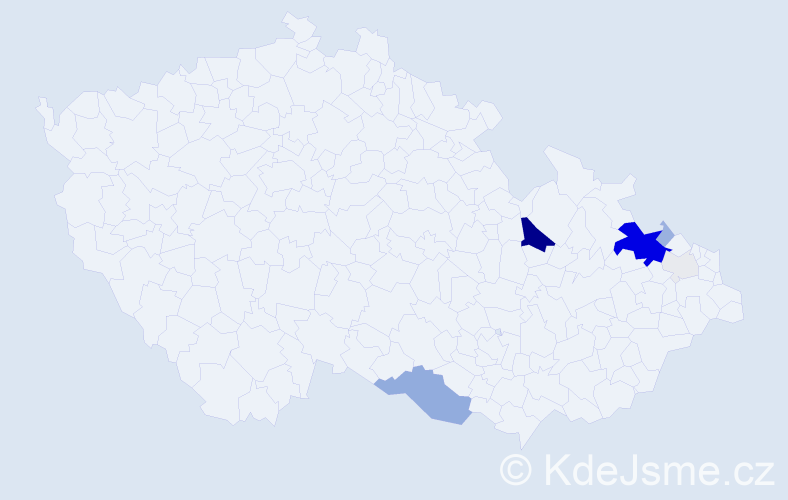 Příjmení: 'Cábel', počet výskytů 34 v celé ČR