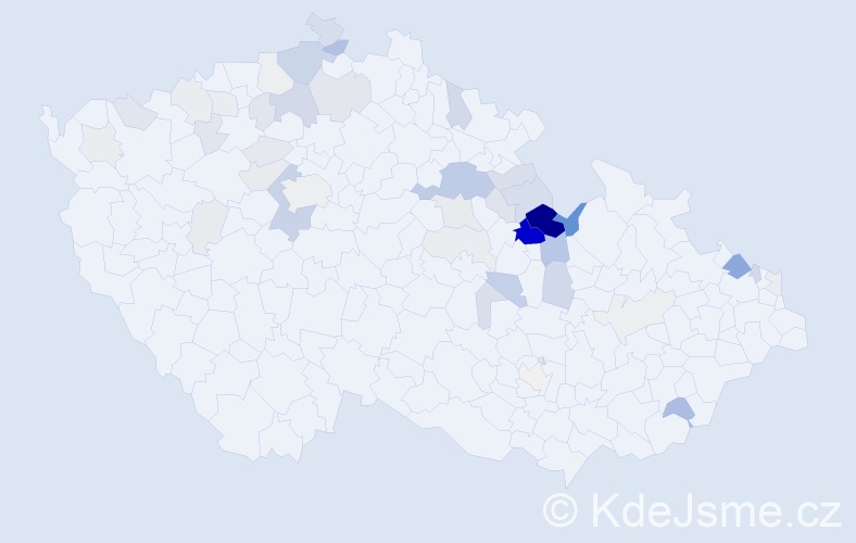 Příjmení: 'Kacálková', počet výskytů 149 v celé ČR