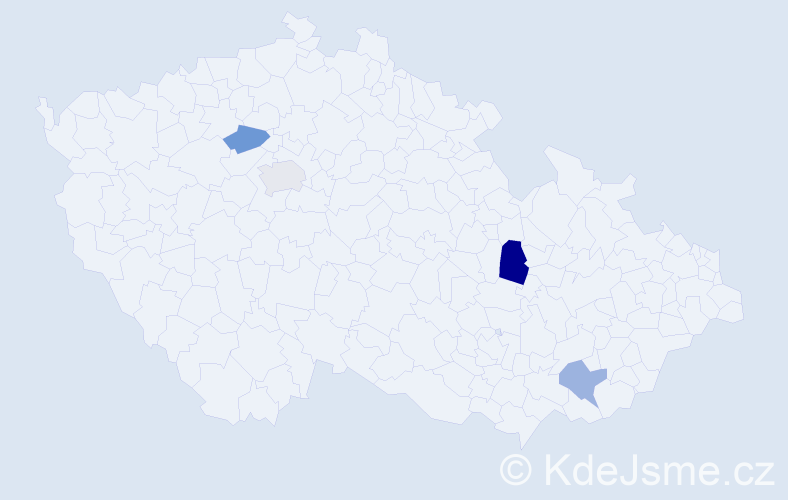 Příjmení: 'Téglásová', počet výskytů 5 v celé ČR