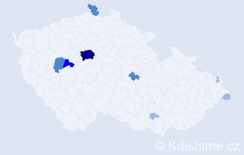 Příjmení: 'Beniačová', počet výskytů 18 v celé ČR