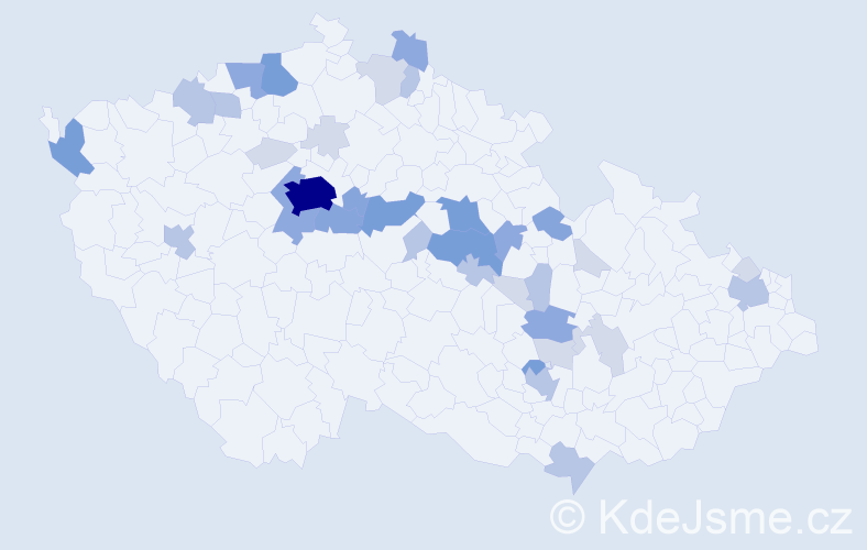 Příjmení: 'Talacková', počet výskytů 102 v celé ČR