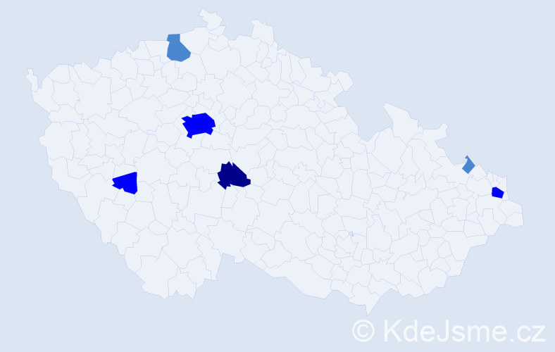 Příjmení: 'Kasalíková', počet výskytů 11 v celé ČR