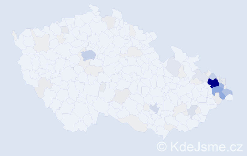 Příjmení: 'Tomisová', počet výskytů 289 v celé ČR