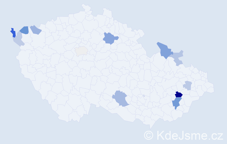 Příjmení: 'Ordáň', počet výskytů 22 v celé ČR