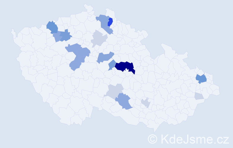 Příjmení: 'Cyprián', počet výskytů 65 v celé ČR