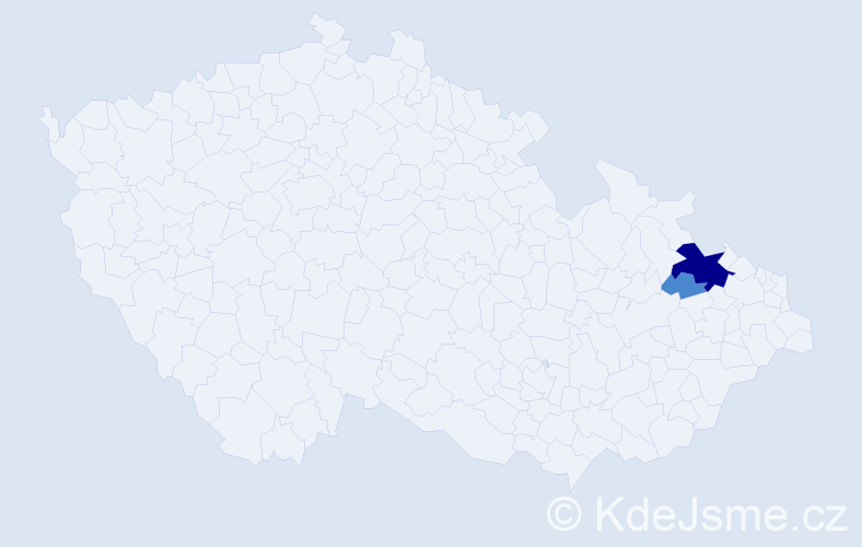 Příjmení: 'Lodňánek', počet výskytů 7 v celé ČR