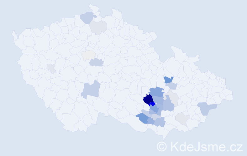 Příjmení: 'Plevač', počet výskytů 92 v celé ČR