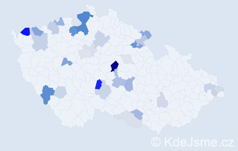 Příjmení: 'Hendlová', počet výskytů 76 v celé ČR