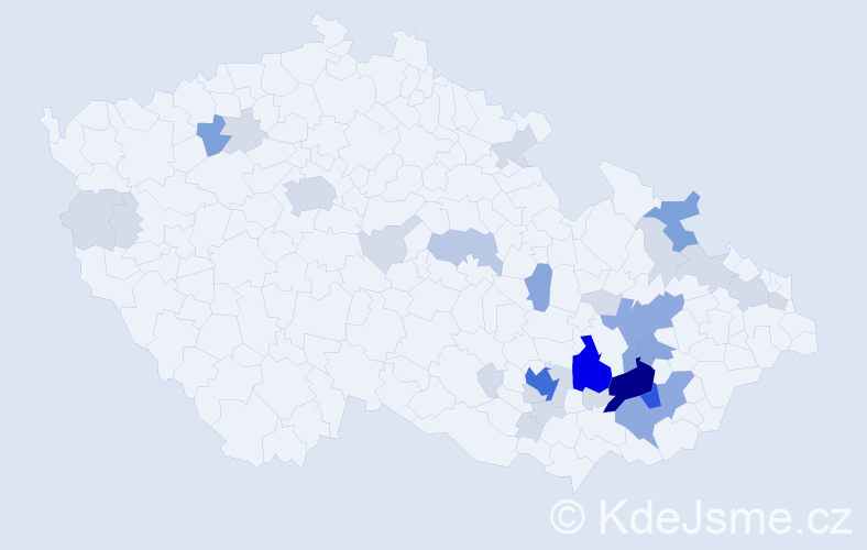 Příjmení: 'Dundálková', počet výskytů 99 v celé ČR