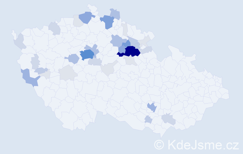 Příjmení: 'Bezvodová', počet výskytů 129 v celé ČR