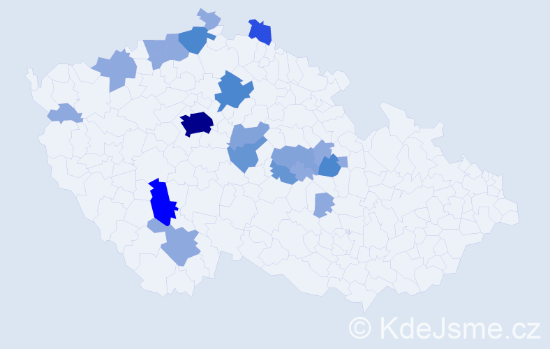 Příjmení: 'Klinkáčková', počet výskytů 54 v celé ČR