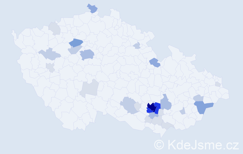 Příjmení: 'Rudolecký', počet výskytů 84 v celé ČR