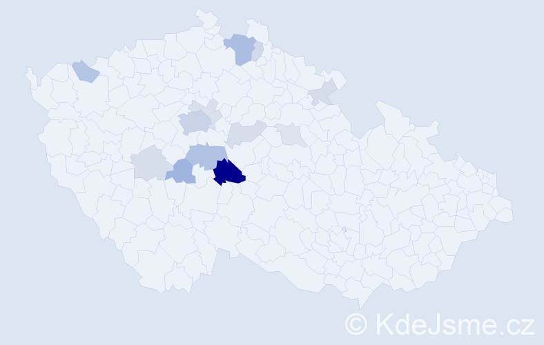 Příjmení: 'Kulíčková', počet výskytů 36 v celé ČR