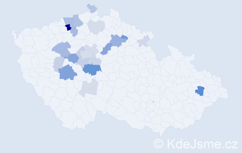 Příjmení: 'Vytejčková', počet výskytů 54 v celé ČR