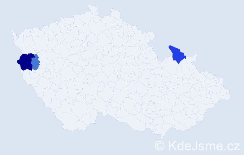 Příjmení: 'Bitara', počet výskytů 8 v celé ČR