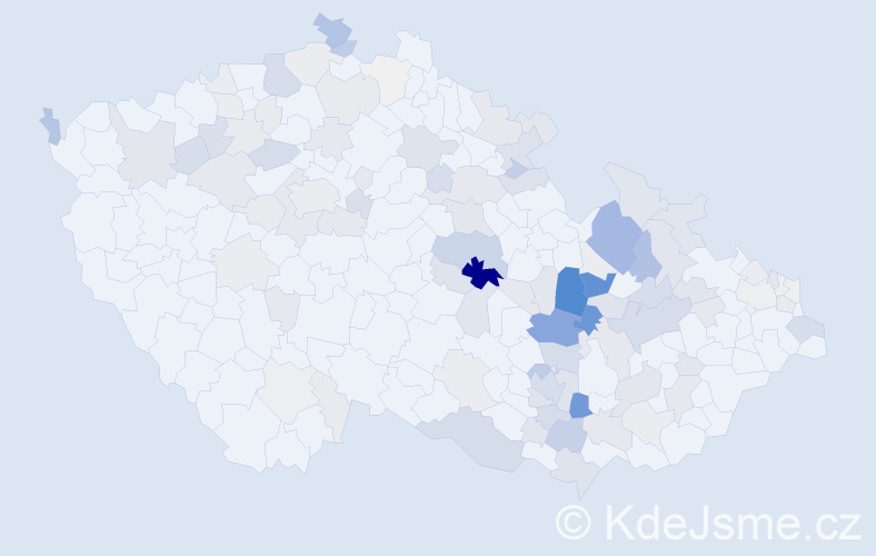 Příjmení: 'Laštůvka', počet výskytů 476 v celé ČR