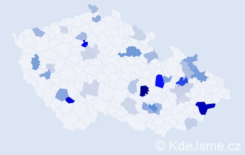 Příjmení: 'Christ', počet výskytů 99 v celé ČR