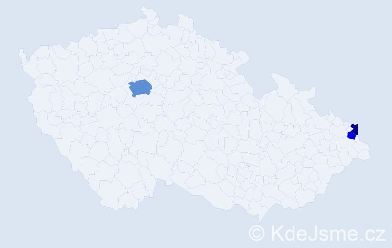 Příjmení: 'Kokot', počet výskytů 6 v celé ČR