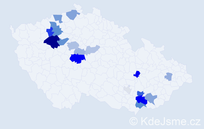 Příjmení: 'Már', počet výskytů 53 v celé ČR