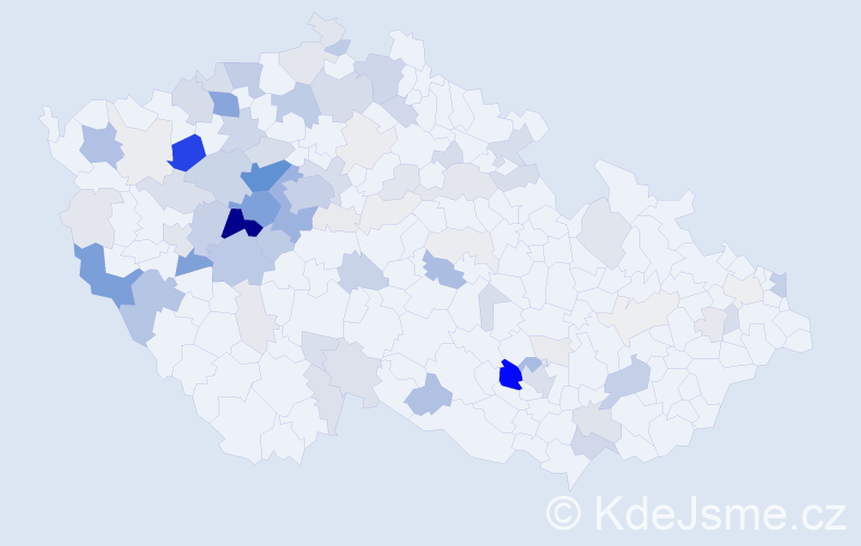 Příjmení: 'Perglová', počet výskytů 359 v celé ČR