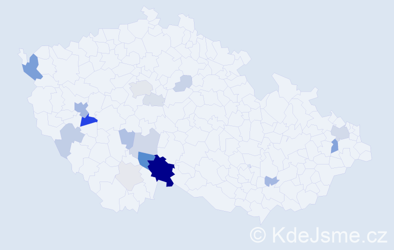 Příjmení: 'Trepková', počet výskytů 65 v celé ČR